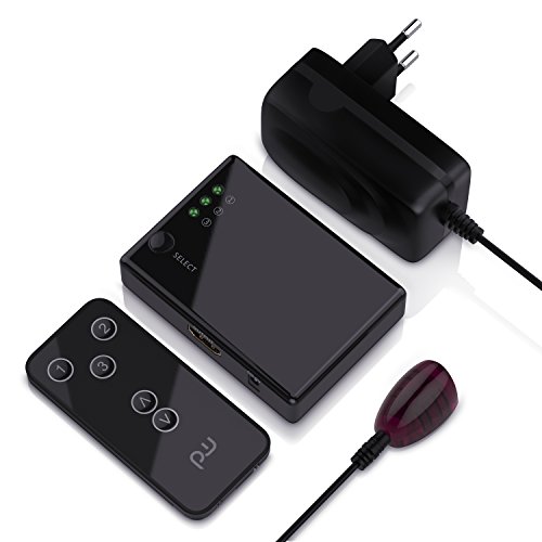 CSL – 4k HDMI Switch / 3 Port HDMI-Umschalter automatisch | 3D, CEC, ARC | 36 Bit Deep Color | Full HD 1080p / Ultra HD 2160p / Auflösung: bis 4k bei 30Hz - 3