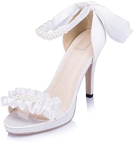 Kevin Fashion JYG276 Ladies Ruched Ivory Satin Bridal Wedding Party Evening Prom Sandals 6 UK