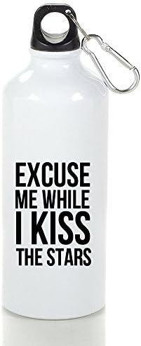MZONE Kobe Excuse Me While I Kiss The Stars Bryant Stylish Custom Climbing Kettle Cups White With Carabiner Hook,400-600ml /6.5OZ