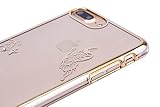 FESELE Crystal Hart Schutzhülle für [iPhone 7 Plus] Überzug Gold Luxus Bling Kristall Strass Diamant Glänzend Glitzer Schmetterling Durchsichtig Hülle Transparent Plating Case Kunststoff Hart PC Clear Handyhülle für iPhone 7 Plus + Blau Eingabestift Stylus Touch Pen-Überzug Gold,Schmetterling - 6