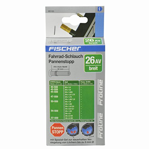 FISCHER Fahrradschlauch 26″ AV mittel – pannensicher, schwarz - 2