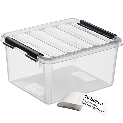 ORTHEX Smart Store Classic 2 / 10 Stück Aufbewahrungsboxen mit Clip-Verschluss im SET, inkl. Beschriftungsetiketten