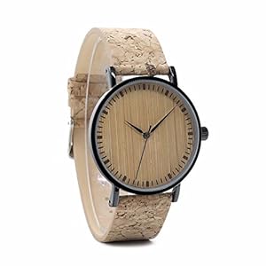 Sinnper Wooden Watch Analog Quartz BOBO Bird Wooden Dial Watches Cork Strap Fashion Wood Watch Ladies Wristwatch for Men and Women