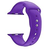 Vamoro Ersatz-Sport-Silikon-Uhrenarmband Armband, Alta Armband Weiches Verstellbares Sport Ersatzarmband Fitness Zubehörteil für Apple Watch Series 4 40MM(Violett)