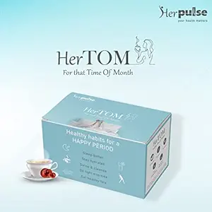 HerTom (Time of Month), FASTER Relief in PMS Symptoms - Abdominal Pain, Period Cramps, Back & Thigh Pain, Mood swings, Breast Tenderness and Acne, Herbal Infusions, 100% Natural ingredients, (7 sachets)