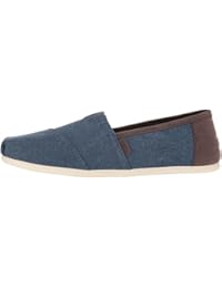 Toms Classic Denim Castaño Washed Lona Hombres Espadrille Zapatos