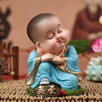 LongBai Zen novices ornaments crafts office living room TV cabinet decorations study bookcase show shelf adhering the peace of mind there are 4-8 flowers with 15cm