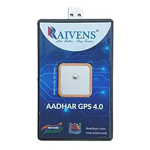 Raivens Adhar GPS Tracker for Aadhar Center | Aadhar GPS | USB GPS | USB GPS Receiver with USB Cable (GPS-3 Meter Cable)