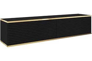 MUEBLES SLAVIC Mobile TV Oro 135 cm, Mobile TV a sospensione, Mobile TV, Vari colori, Mobili da soggiorno, Stile moderno (Nero II)