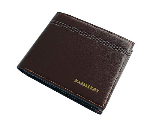 Portefeuille Classique pour Homme - en Cuir synthétique - 7 emplacements pour Cartes de crédit - 2 emplacements pour Billets, Marron (Marron) - LB00512