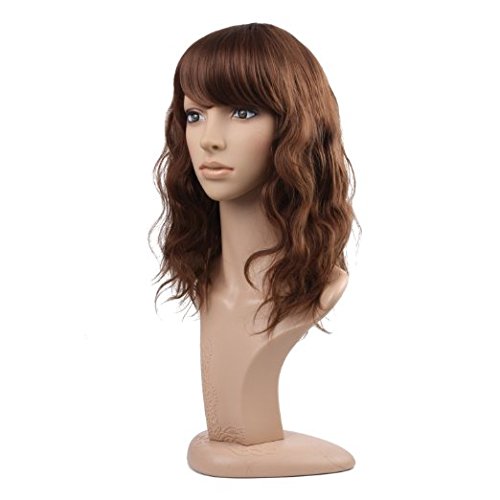 MelodySusie GWL 054 Mittellange Wellen-Perücke inkl. Perückenkappe und Perückenkamm – dunkelbraun/lockig - 2