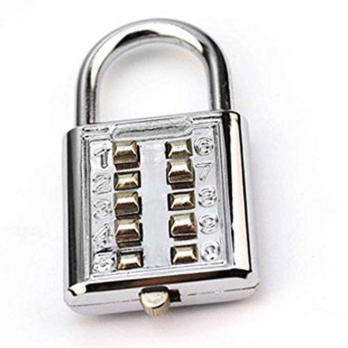 Preisvergleich Produktbild 10-Stelliges Zahlenschloss, Kombinationsschloss, Vorhängeschloss, Wetterfestes Metall & Plated Steel Combination Lock für Schule, Angestellter, Gym & Sports Locker