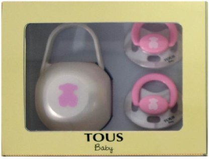 Tous Baby Set 2 Chupetes + Portachupetes Ref. BEAR-302 Color 047 Osito Rosa
