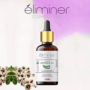 Eliminer Pure Organic Moringa Oil For Face, Hair, Skin Cold Pressed Moringa Seed Oil for Skin Cooking, Natural Undiluted Hair Oil for Men/Women Dandruff, Hair Fall Regrowth