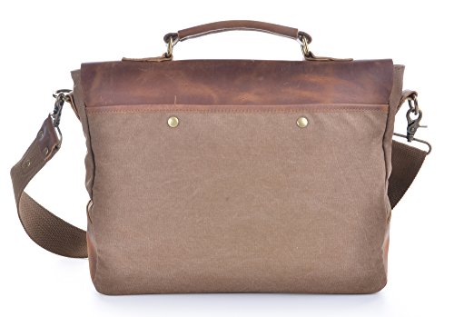 Gootium 21108BR Vintage Canvas Schultertasche Umh  ngetasche f  r Damen Herren  35 cm  9 5  l  braun