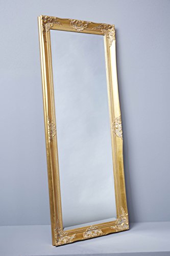 Wandspiegel Spiegel gold 132 x 52 cm Antik-Stil barock m. Facettenschliff