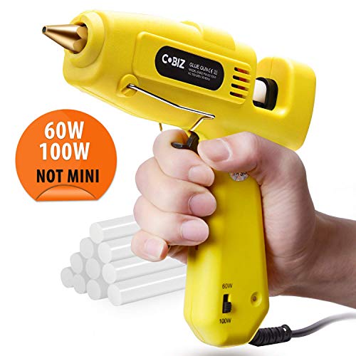 Cobiz Pistolet A Colle Chaud - Taille Réelle (Pas Mini) 60/100W Pistolet A Colle Thermofusible Haute Température A Double Puissance Pour Un Usage Intensif