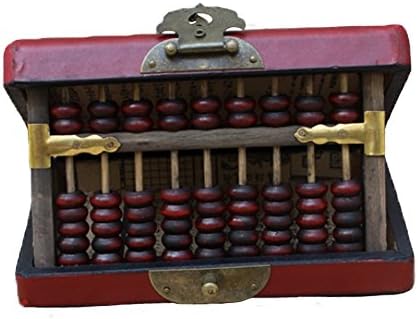 SSLW Redwood Antique Abacus Nine Files Abacus With Antique Leather Box To Send English Instructions Child Enlightenment Education,14CM*9CM*2CM