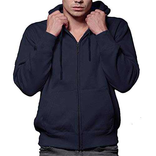 Preisvergleich Produktbild Swallowuk Kapuzenpullover Herren Pullover Sweatjacke Langarmshirt Hoodie mit Reißverschluss Männer Kapuzensweatshirt Kapuzenjacke Cardigan Tops (XL, Dunkelgrau)