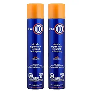 Its a 10 Miracle Super Hold Finishing Hair Spray + Keratin Two Pack (10 Oz Each)
