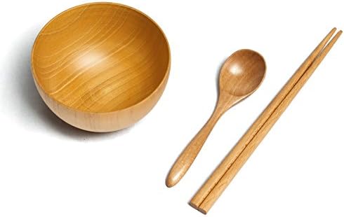 sweet kitchen -Japanese-style wooden bowl of solid wood large Salad bowls adult children's natural color jobs,set1