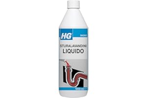 HG Disgorgante Lavandini, Rimuove Efficacemente le Ostruzioni dai Tubi di Scarico, Lavelli e Sifoni della Doccia, 1 L (139100108)