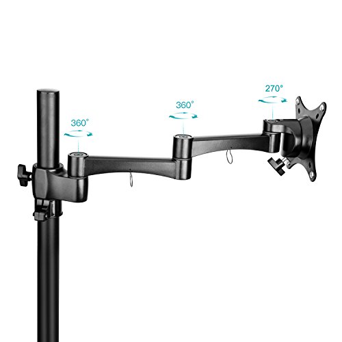 Bestek Monitorhalter Tischhalterung für 17-27 Zoll LCD/ LED Monitore, Max.Tragkraft 10 kg, 15° neigbar 360° schwenkbar mit Drehung, VESA Max. 100×100 mm - 2