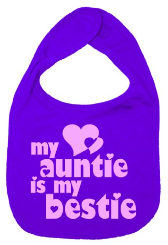Dirty Fingers, My Auntie is my Bestie, Boy Girl Feeding Bib, Purple