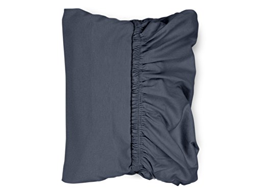 Premium Wasserbett-Spannbetttuch – aus sanforisiertem Baumwoll-Jersey mit 5% Lycra-Anteil – Komfortgröße 180 x 200 cm bis 200 x 220 cm – in 10 attraktiven Farben – auch für Boxspringbetten, anthrazit - 6