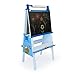 Produktbild Homestyle4u 1762 Kinder Tafel Hund, Maltafel beidseitig nutzbar mit Kreidetafel und Schreibtafel, Holz, Blau