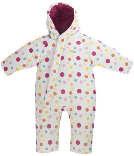 Trespass Babies Padded Snowsuit Warm Winter White Pink for Girls Snow Suit (12 - 18 Months)