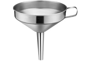 Bocca larga in acciaio INOX Achidistviq vino olio Miele imbuto staccabile strainer Filter Tool, Acciaio inossidabile, 14cm