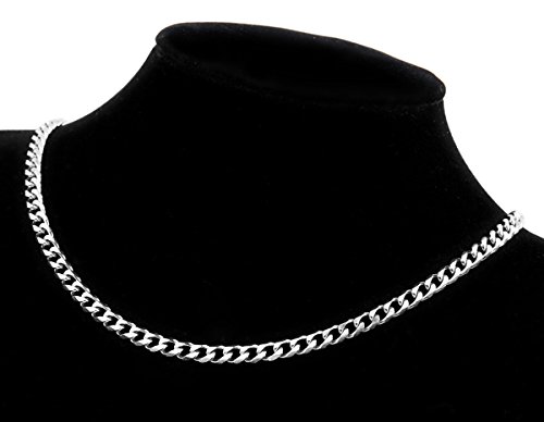 Preisvergleich Produktbild Skyllc® 5mm Edelstahl Mann Frauen Halskette Curb Gliederkette