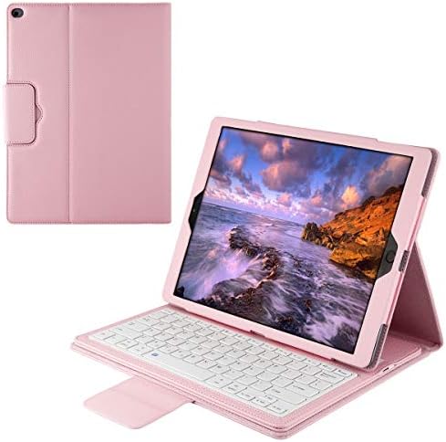 iPad Pro 12.9 inch 2015 2017 Case with Keyboard, Fusutonus Lightweight Smart Folio Shell, Detachable Wireless Keyboard, PU Leather Stand Cover for iPad Pro 12.9 inch 2015 2017 - Pink