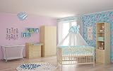 Polini Kids Babybett Gitterbett Kinderbett Simple 101 aus Naturholz lackeirt in verschiedenen Farben - 3