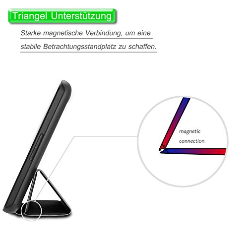 Infiland NVIDIA SHIELD Tablet K1 / NVIDIA SHIELD Tablet Hülle Case-Ultra Dünn Tri-Fold Smart-Muschel PU Leder Ultra Schlank Superleicht Ständer Smart Shell Cover Schutzhülle Etui Tasche für 2015 NVIDIA SHIELD Tablet K1 (Newest Version) / 2014 NVIDIA Shield 2 Tablet (8 Zoll)(mit Auto Schlaf / Wach Funktion)(Schwarz) - 6