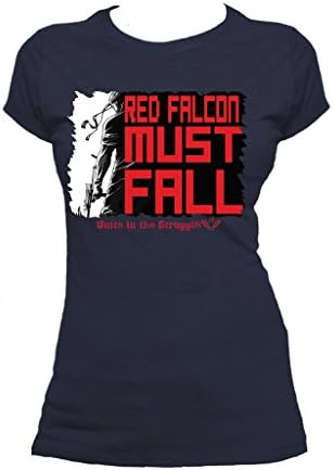 Konami Contra Propaganda Red Falcon 2 Official Lades T-shirt (Navy)