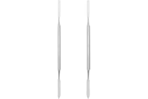 Scicalife Ciment Spatule en Acier Inoxydable Plat À Double Extrémité De Mélange Spatules Lab Wax Modélisation Grattoir Instruments pour L'hôpital Outils De Laboratoire Argent (2 Pièces)