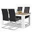 Produktbild agionda® Esstisch + Stuhlset : 1 x Esstisch Toledo 140 x 90 Wildeiche/Weiss + 4 Freischwinger Kunstleder PU schwarz
