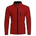 Produktbild Herren Jacke Longra Herren Herbst-Winterjacke Hip Hop Urban Basic gesteppte Bomberjacke Baseballjacken Männer Übergangsjacke Stoff-Jacke Freizeitjacke Sportjacke (M, Red)