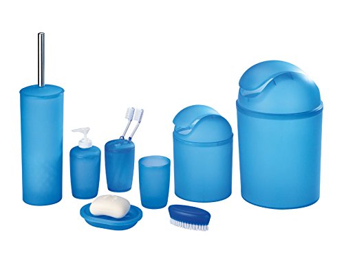 Wenko 15319100 WC-Garnitur Arktis – Kunststoff, Ø 10 x 39 cm, blau gefrostet - 2