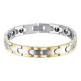 Onefeart Edelstahl Armband Für Männer Junge Magnet Gesundheit Paar Armband 21.5CM Gold Silber