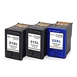 hp j3680 cartuchos compativeis 【El paquete contiene】3 cartuchos de tinta remanufacturados / compatibles HP 21XL / 22XL (no OEM), 2 negro + 1 tricolor.