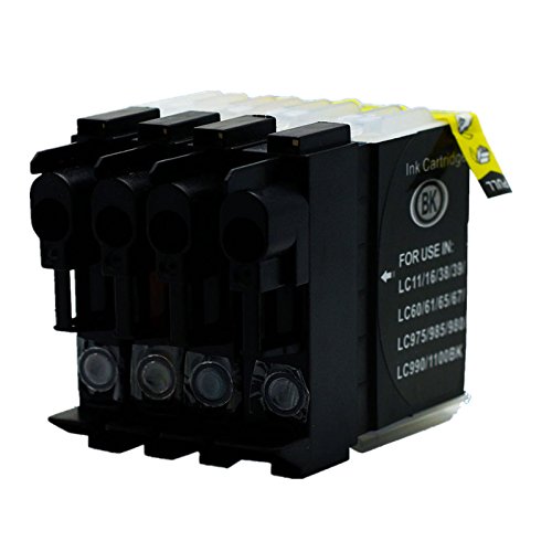 Generisch Kompatible Tintenpatronen Ersatz für Brother LC975/985 LC975 LC985 LC 975 985 LC-975 LC-985 Tintenpatronen Hohe Kapazität kompatibel für Brother DCP-J140W DCP-145C DCP-165C DCP-185C DCP-195C DCP-197C DCP-365CN DCP-375CW DCP-385C DCP-390CN DCP-395CN DCP-535CN DCP-585CW DCP-595CN DCP-J715W DCP-6690CN Tintenpatronen für Inkjet Drucker (1 Schwarz,1 Cyan,1 Magenta, 1Gelb) - 7