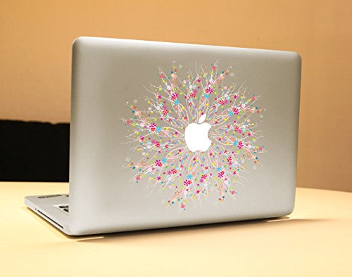 NetsPower® Fashionable buntes Muster Vinyl Decal Sticker Abziehbild Abziehbilder Aufkleber Power-up Kunst Schwarz für Apple MacBook Pro/Air 13" 15" Zoll - Pattern 4