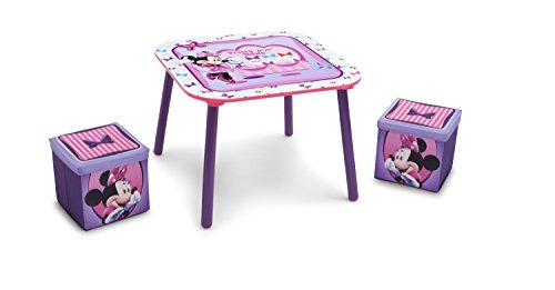 Disney Minnie Mouse Table and Ottoman Set with Storage