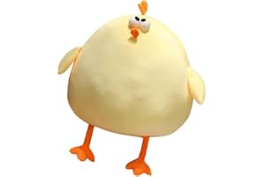 Maomoto Lustiges Fettes Huhn Plüschkissen 45 cm, super weiche Simulation Mutter Henne Puppe, süßes Plüsch Huhn Kissen, Huhn Plüsch Nackenkissen, gelbes Huhn Stofftier für Jungen Mädchen Geschenke