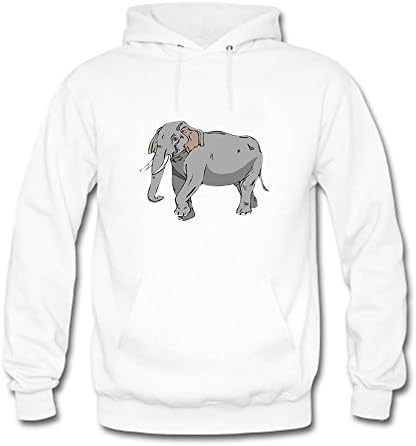 Unisex Hooded Sweatshirt Elephant Digital Printed Outwear Pullover Coat 3XL