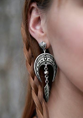 Statement earrings Horseshoe earrings in Celtic style Scandinavian earrings Nordic viking silver-plated medieval earrings with arrowhead pendants FREE SHIPPING studs