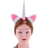 MagiDeal Einhorn Stirnband mit Ohren Kostüm Party Festival Fasching Kostüm – Rosa - 4